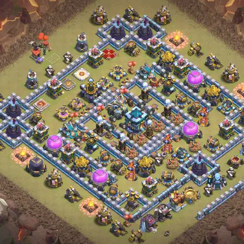 TH13 anti lavaloon war defense base layout #111