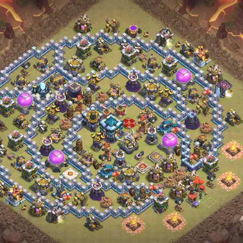 TH13 anti lavaloon war defense base layout #120