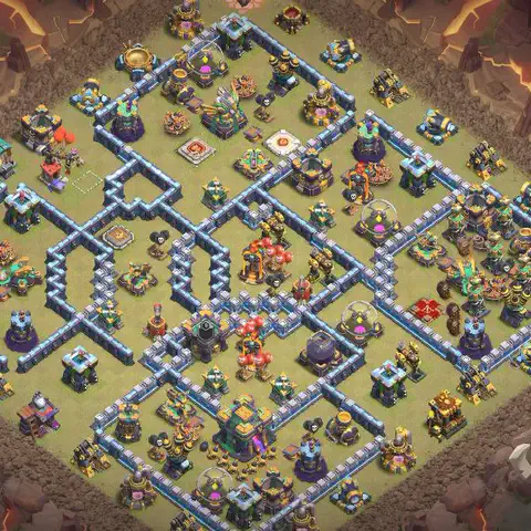 TH14 anti lavaloon anti 3-star war base layout #047