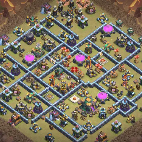 TH14 anti lavaloon cwl war base layout #004