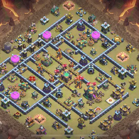 TH14 anti lavaloon war defense base layout #039