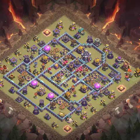 TH15 anti lavaloon cwl war base layout #025