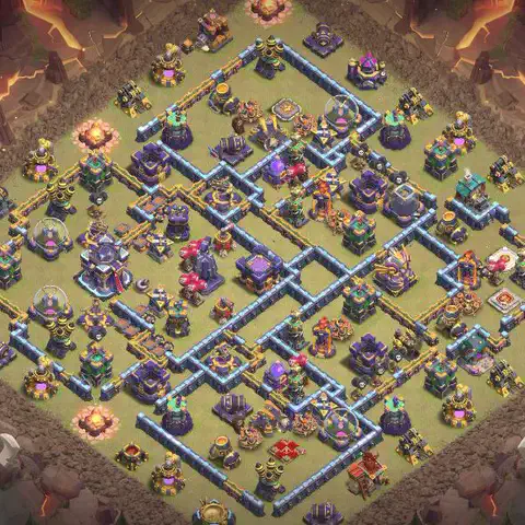TH15 anti lavaloon cwl war base layout #034
