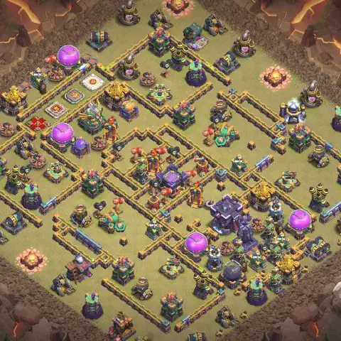 TH15 anti lavaloon cwl war base layout #076