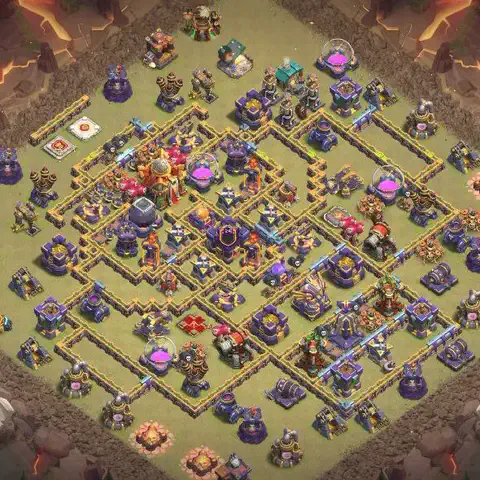 TH16 anti lavaloon anti 3-star war base layout #077