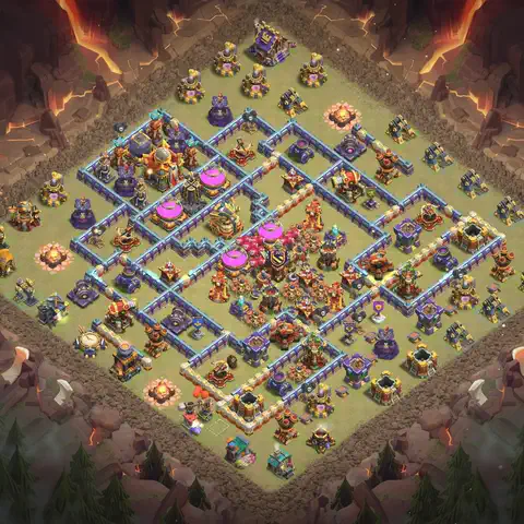 TH16 anti lavaloon cwl war base layout #007