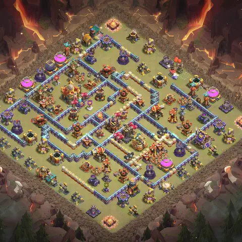 TH16 anti lavaloon cwl war base layout #010
