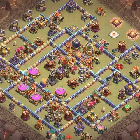 TH16 anti blimp cwl war base layout #022