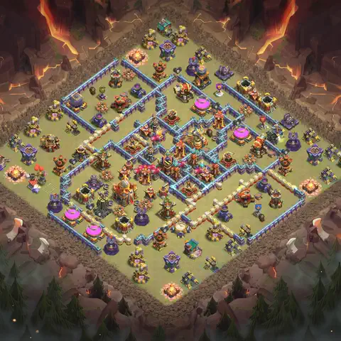 TH16 anti root rider war defense base layout #006