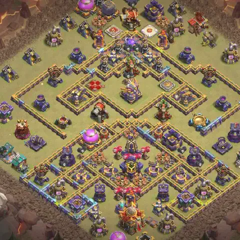 TH16 anti air war defense base layout #048