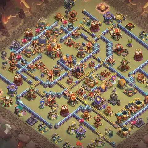 TH16 anti root rider war defense base layout #051