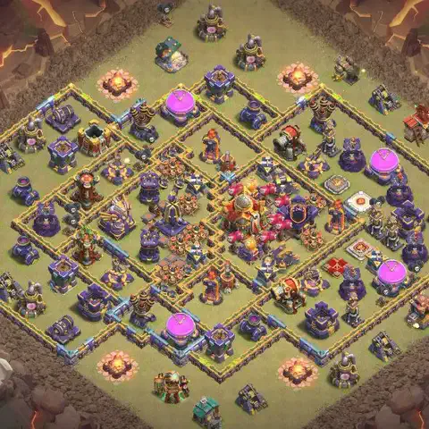 TH16 anti lavaloon war defense base layout #072