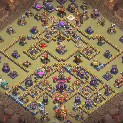 TH16 anti lavaloon war defense base layout #078