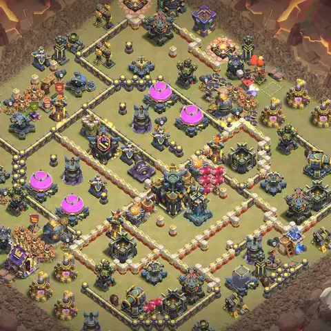 TH17 anti root rider anti 3-star war base layout #014