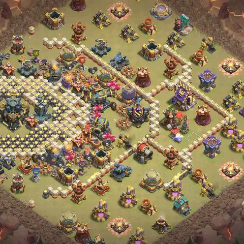 TH17 anti lavaloon anti 3-star war base layout #200