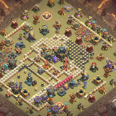 TH17 anti e-drag anti 3-star war base layout #215