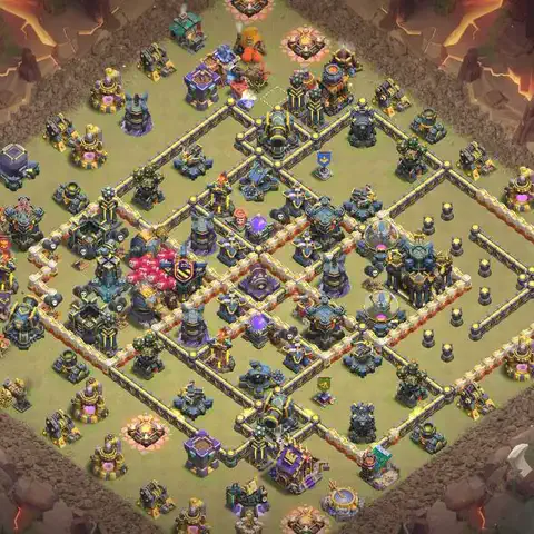 TH17 anti air cwl war base layout #046