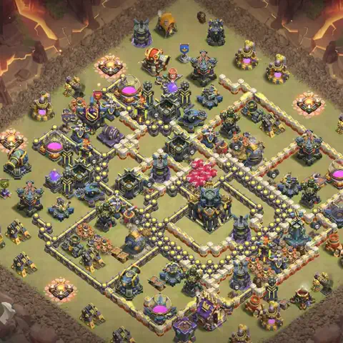 TH17 anti air cwl war base layout #097