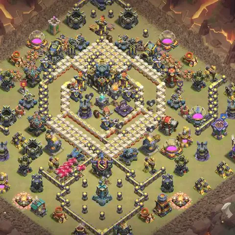 TH17 anti lavaloon cwl war base layout #133