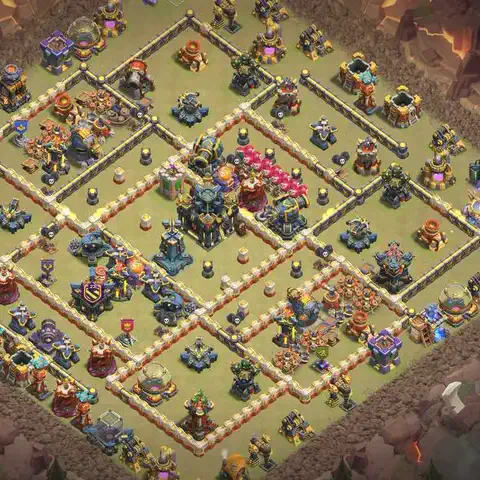 TH17 anti lavaloon cwl war base layout #151