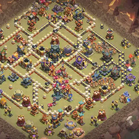TH17 anti lavaloon cwl war base layout #214