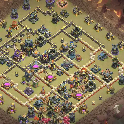 TH17 anti lavaloon war defense base layout #108