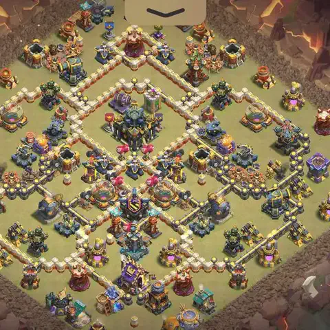 TH17 anti lavaloon war defense base layout #135
