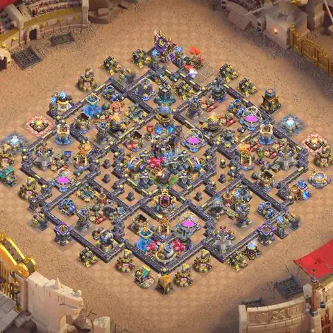 TH18 anti blimp anti 3-star war base layout #014