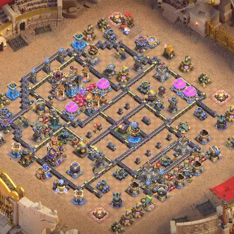 TH18 anti root rider cwl war base layout #019