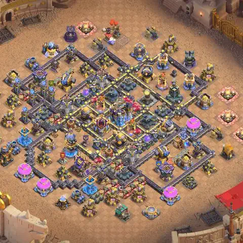 TH18 anti air cwl war base layout #037
