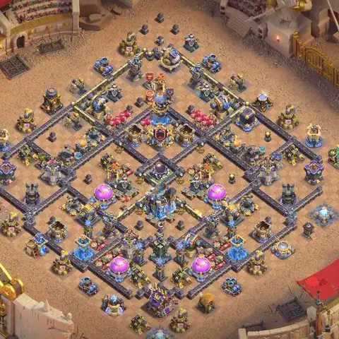 TH18 anti air war defense base layout #006