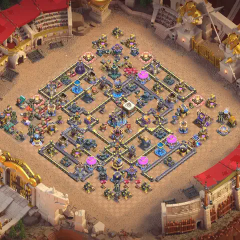 TH18 anti root rider war defense base layout #048