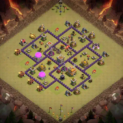 TH7 anti air anti 3-star war base layout #002