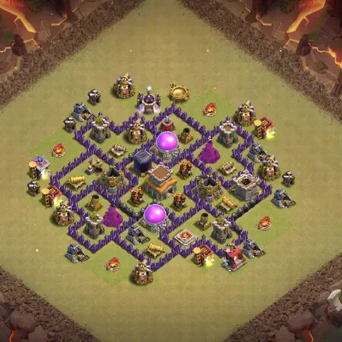 TH7 anti dragon anti 3-star war base layout #005