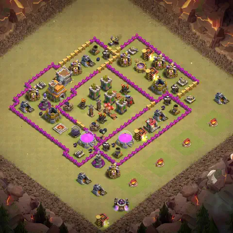 TH7 anti air anti 3-star war base layout #008