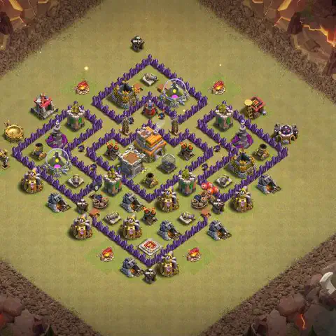 TH7 anti dragon anti 3-star war base layout #014