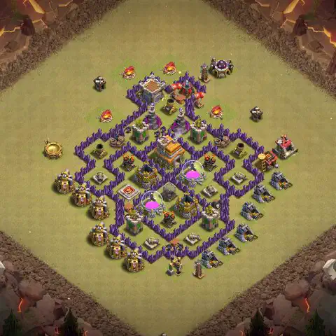 TH7 anti air anti 3-star war base layout #017