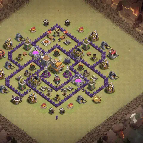 TH7 anti air anti 3-star war base layout #020