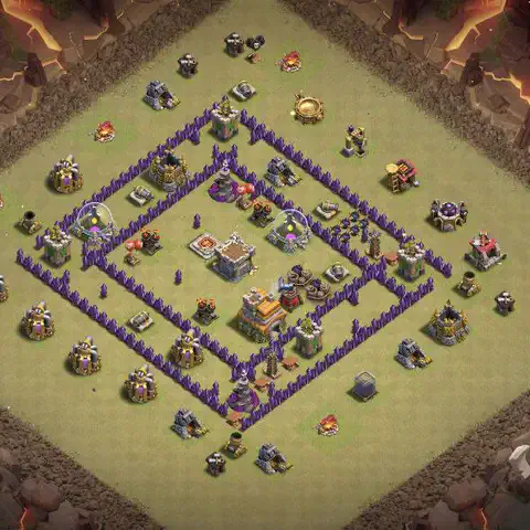 TH7 anti dragon anti 3-star war base layout #023