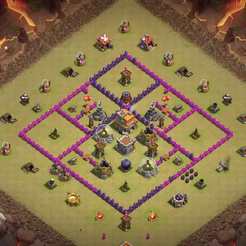 TH7 anti dragon anti 3-star war base layout #032