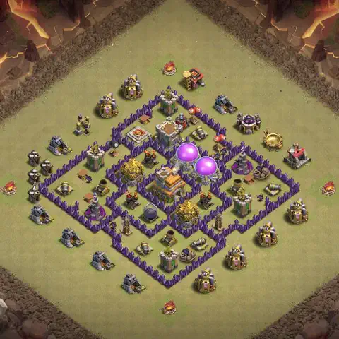 TH7 anti air anti 3-star war base layout #035