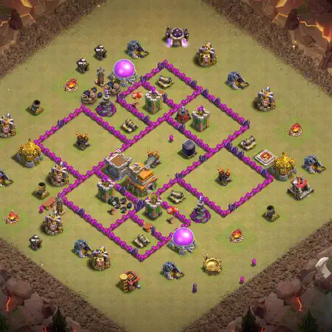 TH7 anti dragon anti 3-star war base layout #038