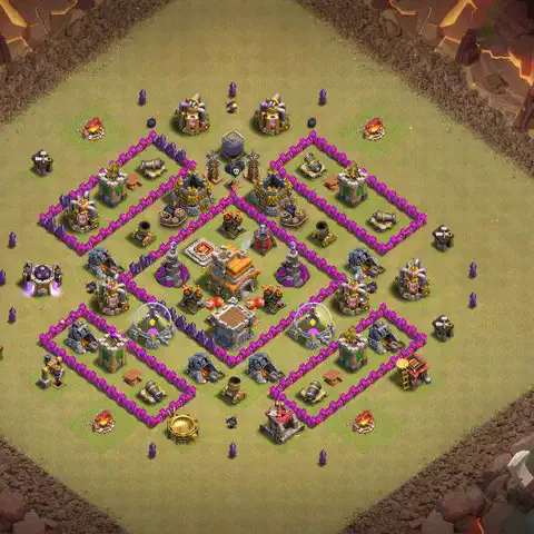 TH7 anti dragon anti 3-star war base layout #041