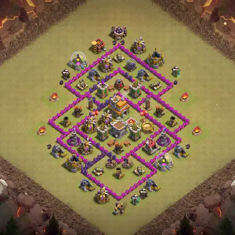 TH7 anti dragon anti 3-star war base layout #047