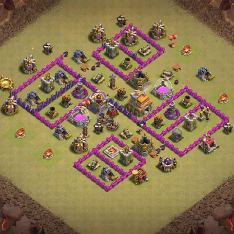 TH7 anti air anti 3-star war base layout #053