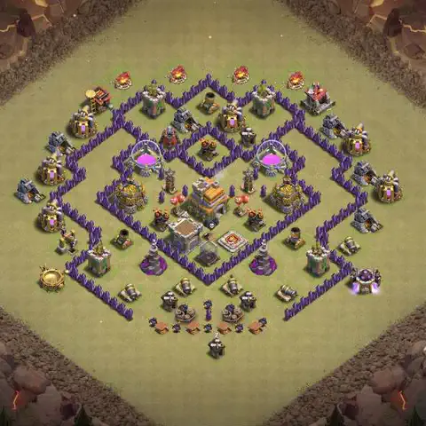 TH7 anti dragon anti 3-star war base layout #056