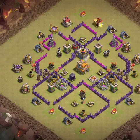 TH7 anti air anti 3-star war base layout #059