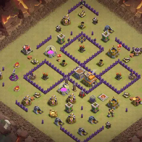 TH7 anti air anti 3-star war base layout #062
