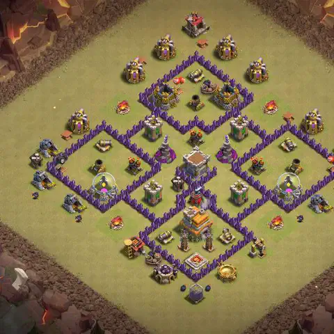 TH7 anti dragon anti 3-star war base layout #065