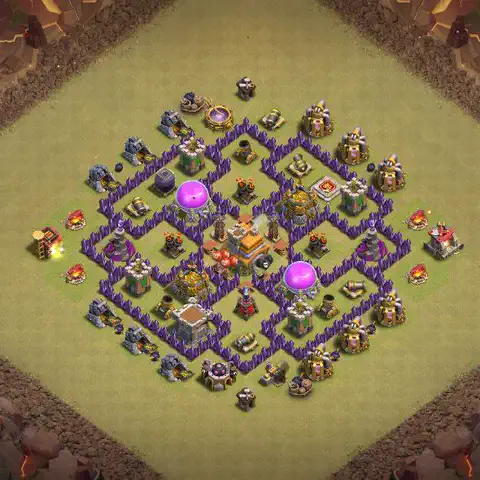 TH7 anti air anti 3-star war base layout #071